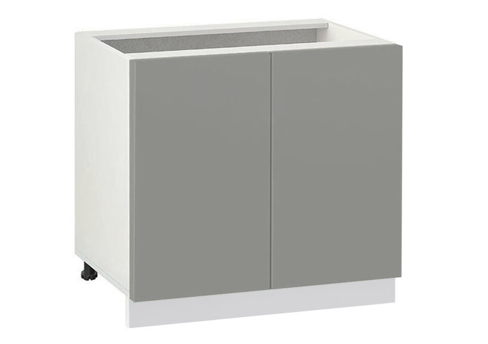 Долен модул с две врати и рафт Мат 1002 Бял - Сив