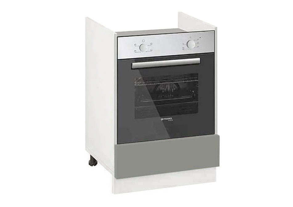 Долен модул за фурна с чекмедже Мат 601Ф Бял - Сив