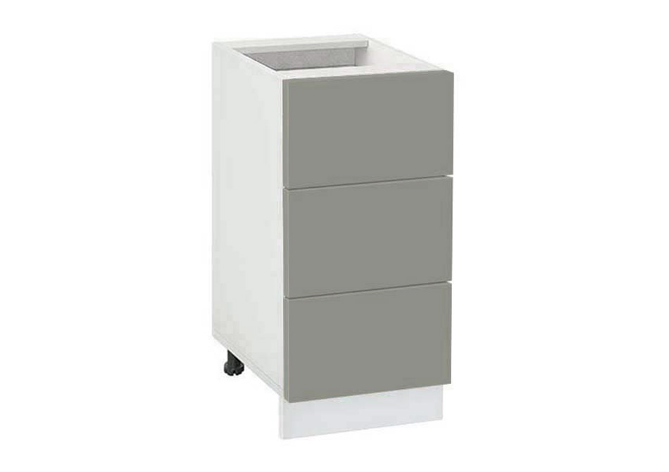 Долен модул с три чекмеджета Мат 403 Бял - Сив