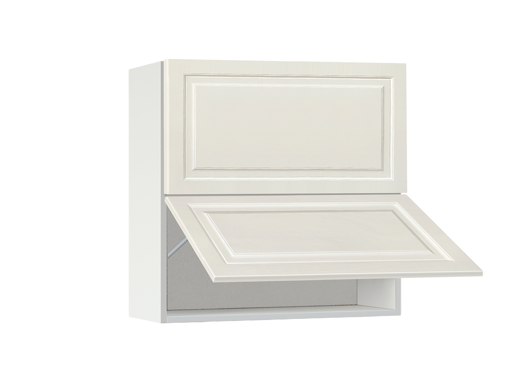 Горен модул с две хоризонтални врати Винтидж 80Г Бял - Каймак