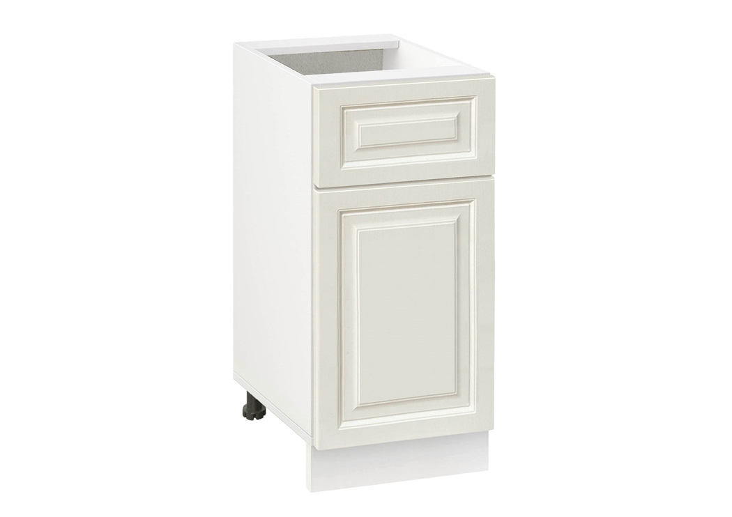 Долен модул с врата и чекмедже Винтидж 411 Бял - Каймак