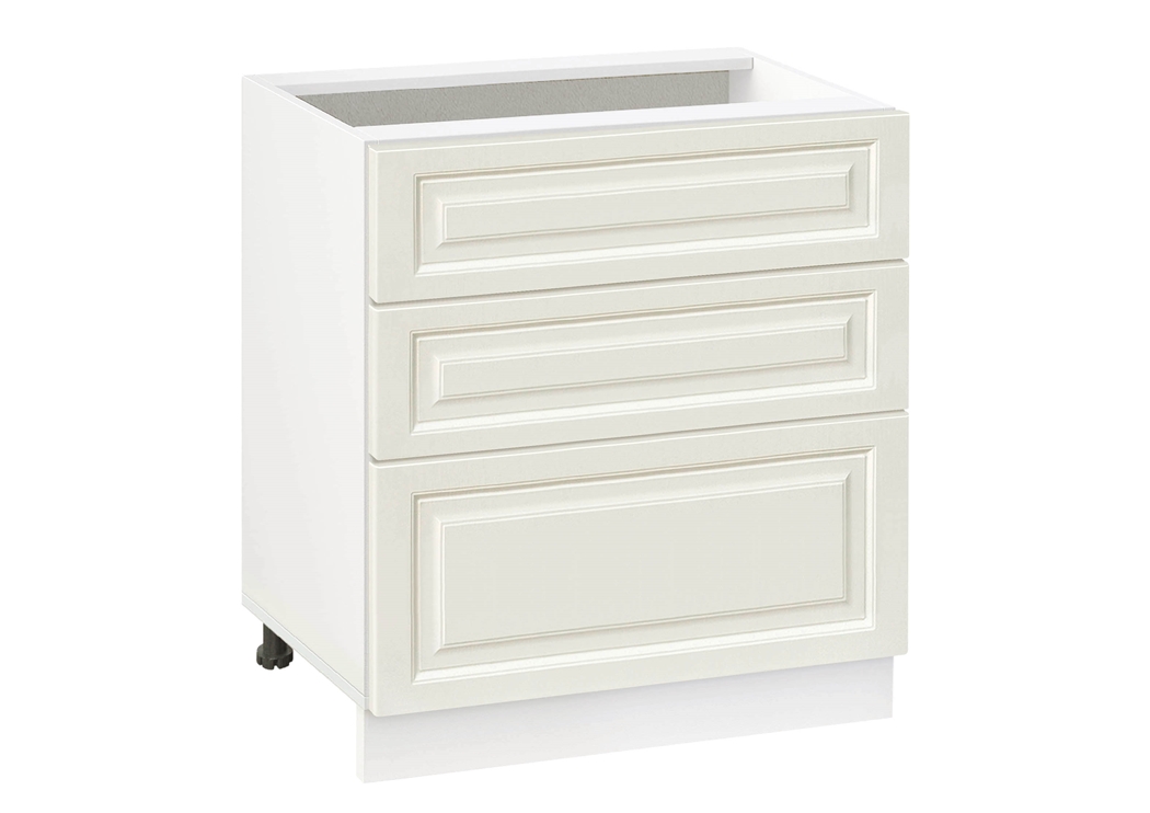 Долен модул с три чекмеджета Винтидж 803 Бял - Каймак