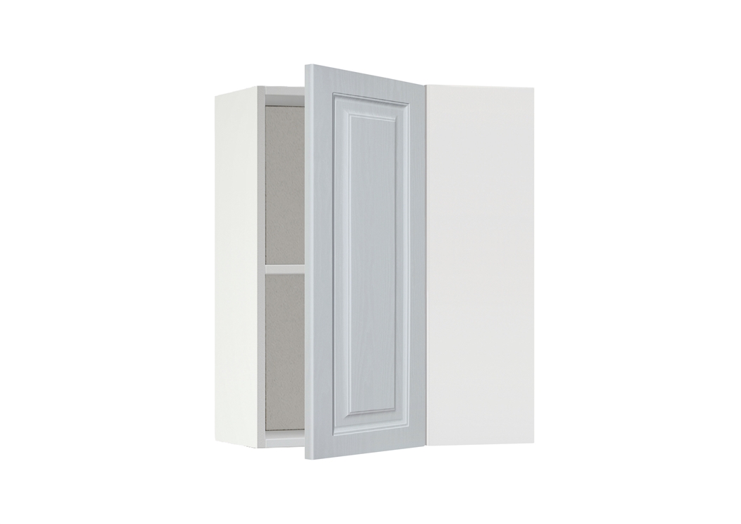 Горен модул ъглов с рафт Винтидж 61 Бял - Грижио